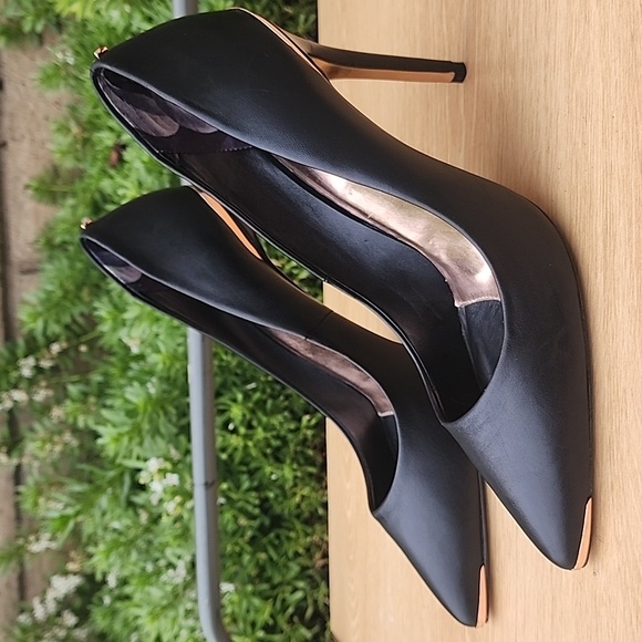 Ted Baker London Shoes - Ted Baker London Black Heels with Gold Trim